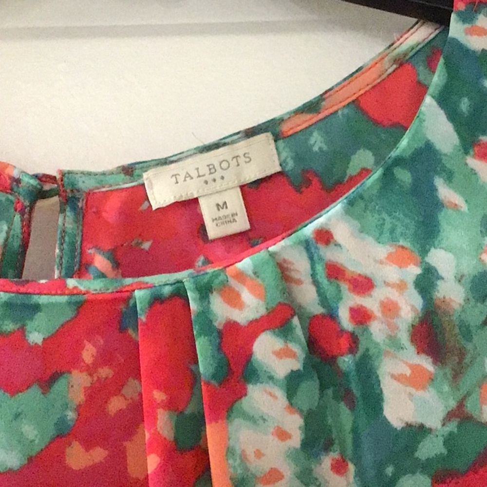 Talbots Multicolor Floral Sleeveless Blouse Size Medium